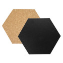 Seinatahvlite komplekt SECURIT Hexagon: kork 3tk ja must kriit 4tk, K-20x23x0,2cm+6 kaardinõela+valg