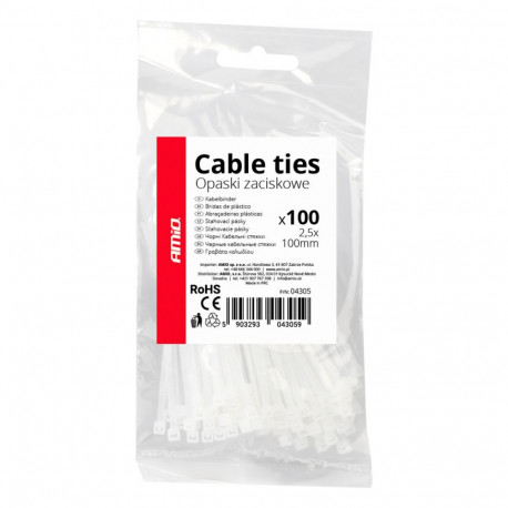 Sidumislindid 100tk 2,5x100mm valged