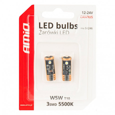 Led pirnid 2tk 3SMD W5W T10 3838 12/24V