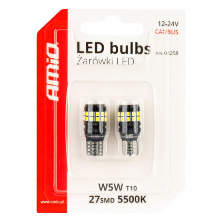 Led pirnid 2tk 27SMD W5W T10 2016 12/24V
