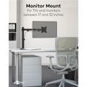 Single Flex monitor mount, black for curved and flat monitors between 17 and 32 inches (43-81 cm) up