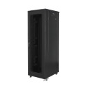 RACK CABINET 19" FREE-STANDING 42U/800X800 (FLAT PACK) WITH MESH DOOR BLACK LANBERG