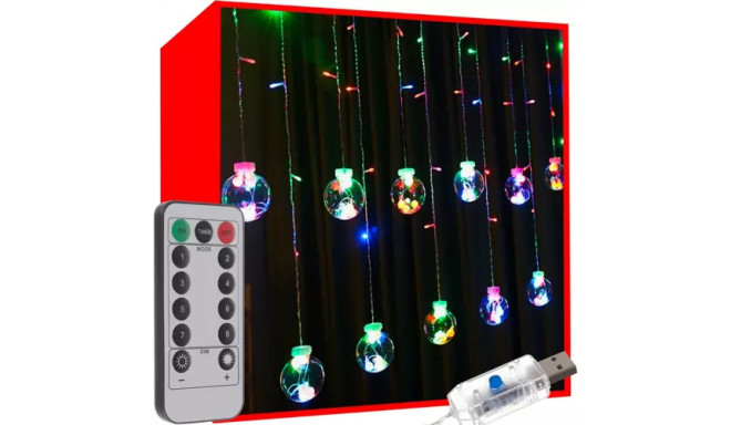 Kurtyna świetlna 108 LED USB multicolor KŚ19734