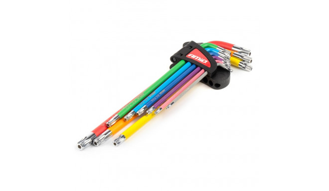 Klucze torx extra długie zestaw imbusy zestaw 9 szt. s2 amio-04301