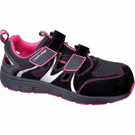 naiste sandaalid seemisnahk/kangas must-roosa, s1 src, "36", ce, lahti