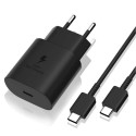 Samsung EP-TA800EBE Adaptive 25W USB-C 2A Fast Charger + USB-C 1m Cable Black (OEM)