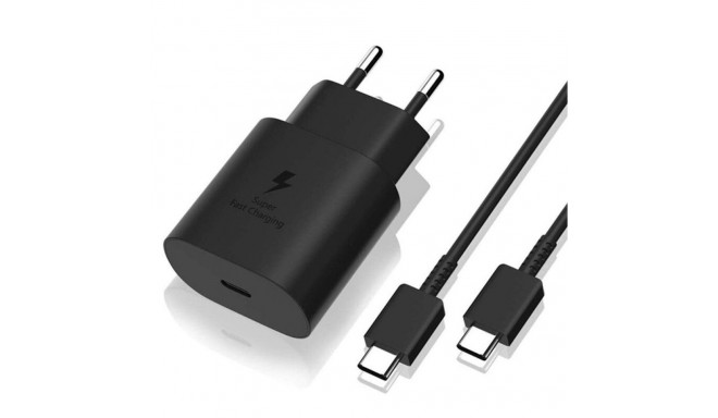 Samsung EP-TA800EBE Adaptive 25W USB-C 2A Fast Charger + USB-C 1m Cable Black (OEM)