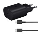 Samsung EP-TA800EBE adaptiivne 25W USB-C 2A kiire laadija + USB-C 1m kaabel must (OEM)