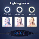 iLike S12 LED 20W Selfie 31cm Ring Light Lamp + Tripod Stand 2.1m + Shelf & 3x phone / Mic Holder Bl