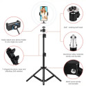 iLike S12 LED 20W Selfie 31cm Ring Light Lamp + Tripod Stand 2.1m + Shelf & 3x phone / Mic Holder Bl