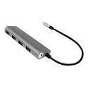 LOGILINK UA0309 USB-C 3.1 jagaja, 4 porti, alumiiniumkorpus, hall