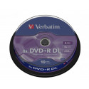 Verbatim DVD+R 8.5GB Matt Silver Cake Box 10