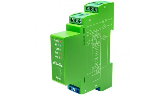 "Shelly Relais ""Pro Dimmer 2PM"" LED/Glühbirne WLAN LAN BT DIN-Rail"