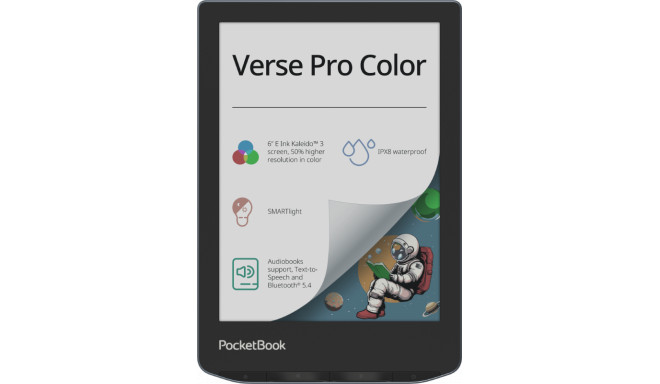 PocketBook e-luger Verse Pro Color 6" 16GB, must/sinine