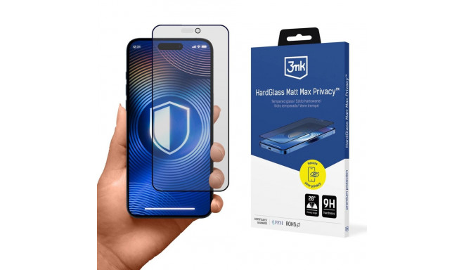 Tempered Glass 3mk Hardglass Matt Max Privacy for Apple iPhone 14 Pro