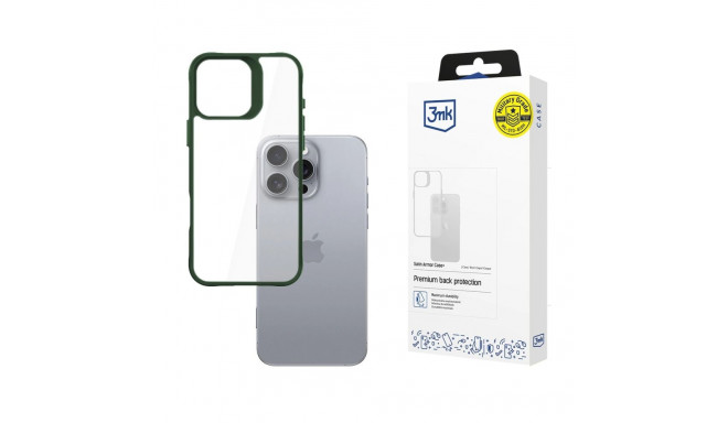 3mk Satin Armor Case+ Green for Apple iPhone 16 Pro Max - Transparent