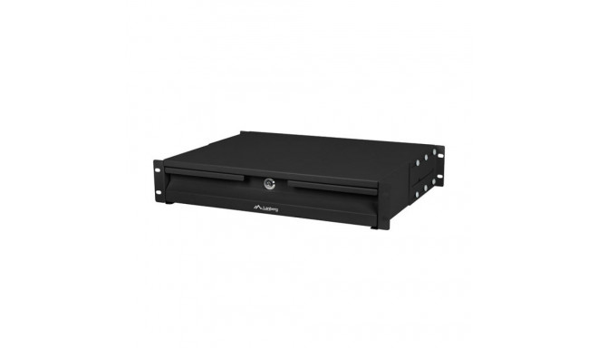 19" DRAWER 2U/483X360MM MAX LOAD CAPACITY UP TO 90KG 4 POINT ASSEMBLY BLACK LANBERG