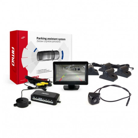 Parkimisandurite komplekt tft01 4,3" koos kaameraga hd-310 4 andurit mustad veoauto