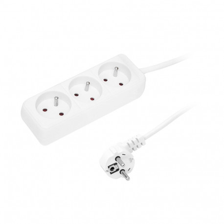 98-713# Võrgupikendus pr-370p 3 pistikuga maandatud 5m valge 3x1,5mm