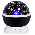 Elight L1 2in1 Rotating Star Sky projector and Night lamp with 4x AAA / USB Cable Black