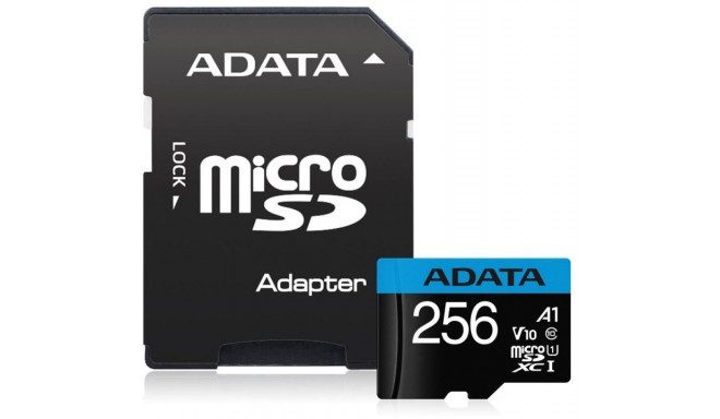 Adata mälukaart microSDXC 256GB V10 100MB/s + adapter