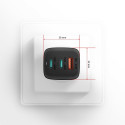 AXAGON GaN seinalaadija 3 pordiga (USB-A + 2x USB-C), 65W | ACU-DPQ65