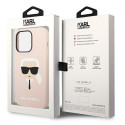 Karl Lagerfeld KLHCP14XSLKHLP iPhone 14 Pro Max 6.7" kõvakaan pink silikoon Karl`s Head kujundusega
