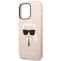 Karl Lagerfeld KLHCP14XSLKHLP iPhone 14 Pro Max 6.7" kõvakaan pink silikoon Karl`s Head kujundusega