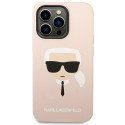 Karl Lagerfeld KLHCP14XSLKHLP iPhone 14 Pro Max 6.7" kõvakaan pink silikoon Karl`s Head kujundusega