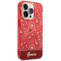 Guess GUHCP14LHGBNHR iPhone 14 Pro 6.1" punane/kõva ümbris Bandana Paisley mustriga