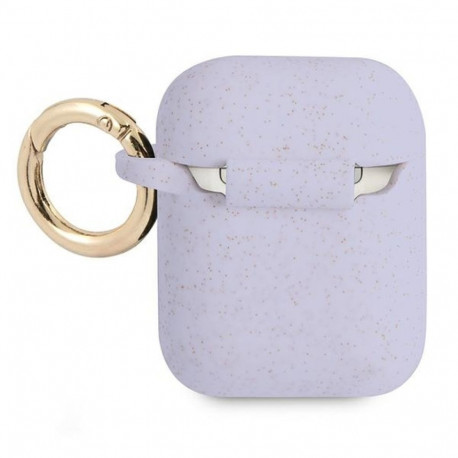 Guess GUA2SGGEU AirPods cover purple Silicone Glitter