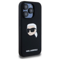 Karl Lagerfeld KLHMP15LSKHPPLK iPhone 15 Pro 6.1" must/must silikoonist kõvakorpus Karl Head prindig