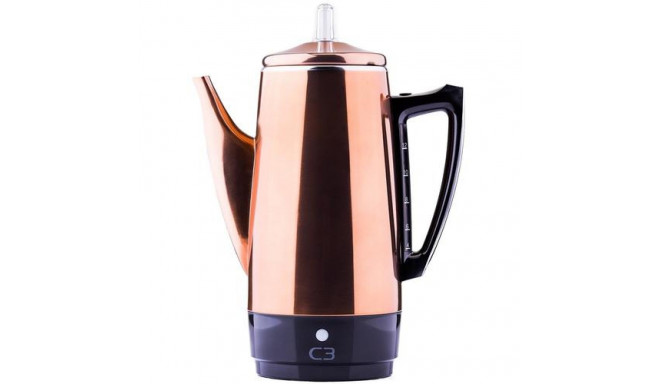 C3 Basic Percolator 12 cup, Copper color, Stainless Steel