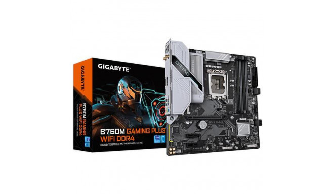 GIGABYTE B760M GAMING PLUS WIFI DDR4 Motherboard - Supports 14th Gen. Intel Core CPUs, 4+1+1 phases 