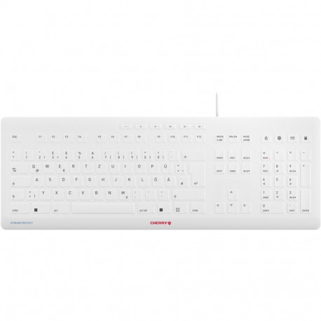 "Cherry Keyboard Stream PROTECT [DE] white grey"