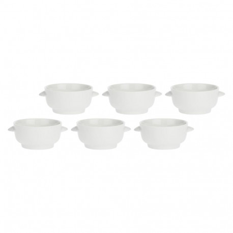 Set of 6 Terrine Soup Bowls - White, 12.5 cm