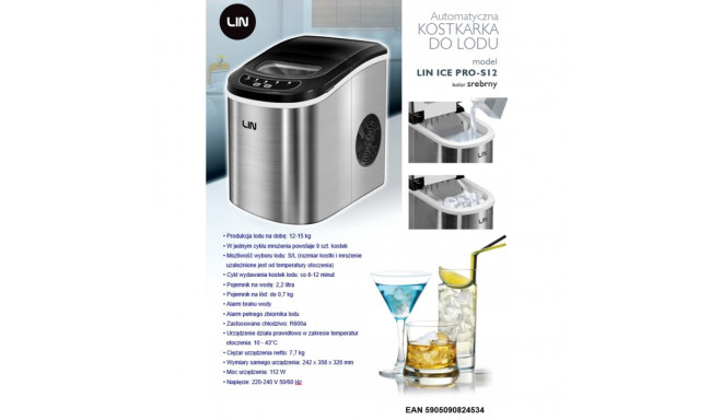 Portable Ice Maker - Lin Ice Pro-s12 Silver