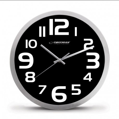 Wall Clock - Esperanza EHC013K Oval Black Quartz White, Black