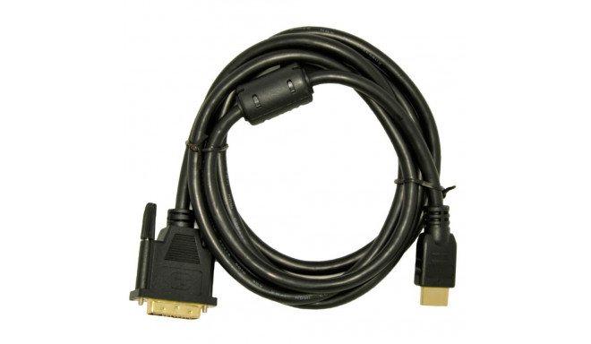 Adapter - Akyga AK-AV-11 HDMI Type A to DVI-D 1.8m Gold-Plated Black