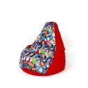 Bean Bag - Sako Bag Red Pear Pattern XXL 140 x 100 cm