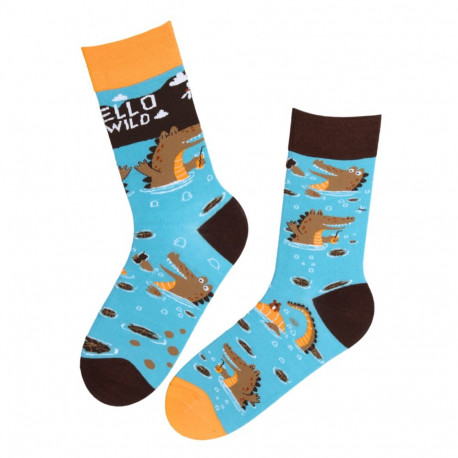 SOKISAHTEL ANTHONY sinised krokodillidega puuvillased sokid 446