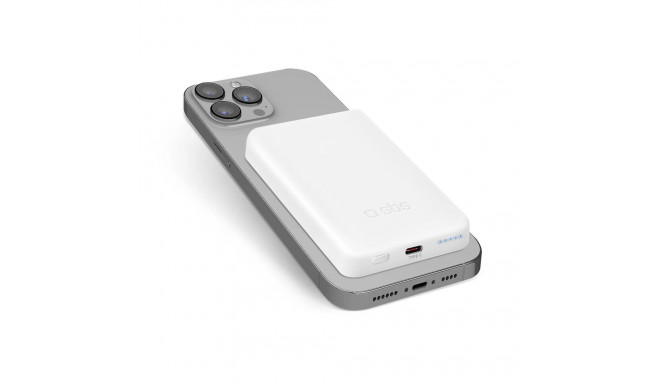 Powerbank SBS TEBB5000MAG1CW 5000 mAh USB-C, MagSafe compatible - white