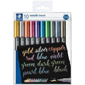 STAEDTLER Marker Metallic brush 10 Stuck im Etui   1-6mm