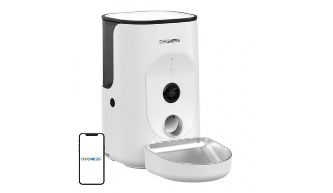 Dogness F15 WiFi 4L smart food dispenser with camera with stainless steel bowl (white)