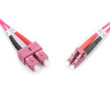 DIGITUS Fiber Optic Patch Cord, LC/SC Multimode 50/125 µ, OM4, Duplex, 1m