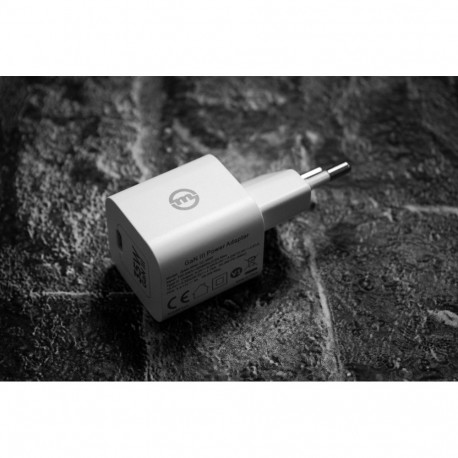 Toalaadija adapter USB-C juhtmele 35W GaN III, valge, PD 3.0 kiirlaadimine, Mobile Origin
