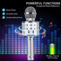 Bemi M85 Karaoke Kids & Adult Fun Effect Microphone with Speakers & Recod Micro SD USB Bluetooth Sil