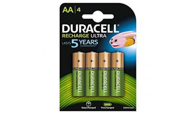 Duracell AA/HR6 2500 mAh laetav aku Stay Charged Ni-MH 4 tk