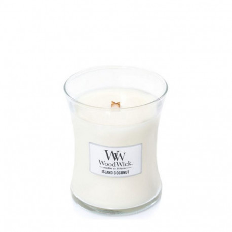 WoodWick Island Coconut scented candle with wooden wick 275 g