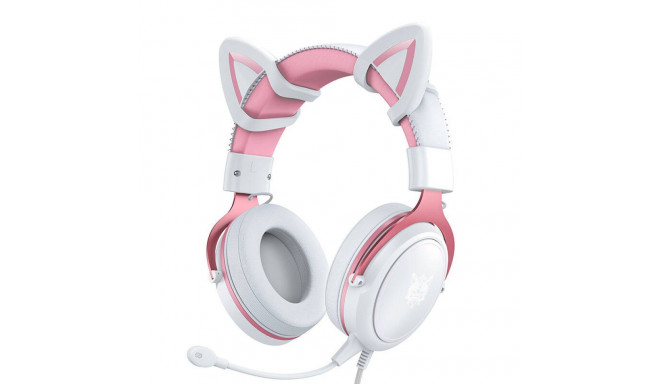 ONIKUMA X10 White/Pink/Cat Ears Gaming Headphones